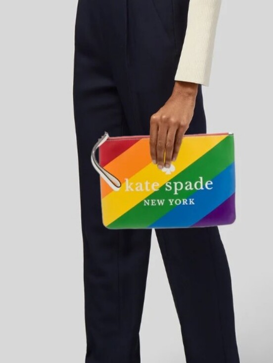 kate spade Handbags - Kate Spade- Rainbow 🌈 Large Zip Clutch